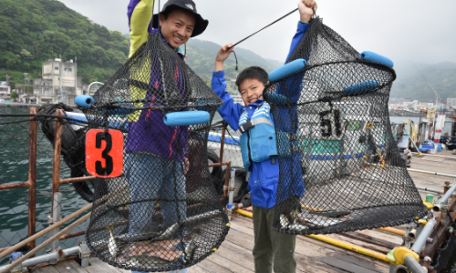 ２時間コースの時間内に「アジ５尾、マダイ２尾」の上限を、親子ともに釣ることに成功！