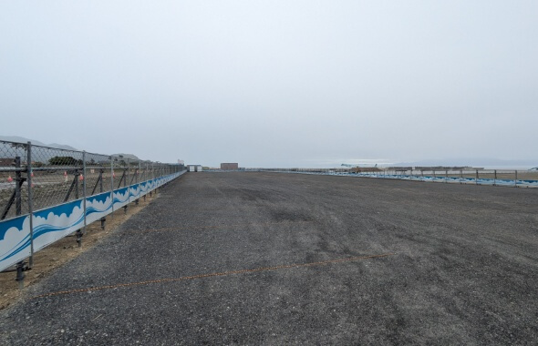 清水港海づり公園の仮設駐車場